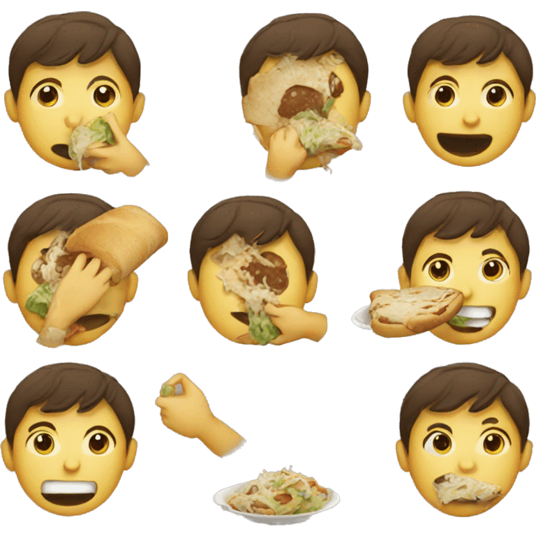 Boy eating  emoji