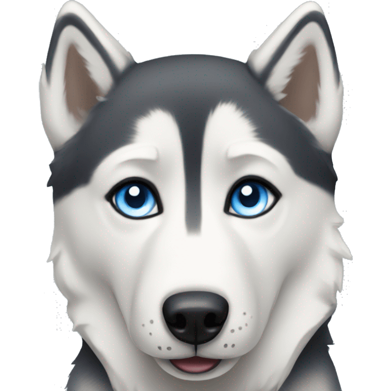 Husky with blue eyes emoji