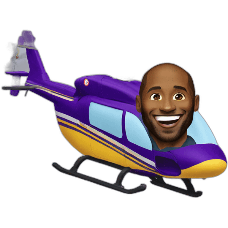 Kobe Bryant laughed while sitting in a helicopter emoji