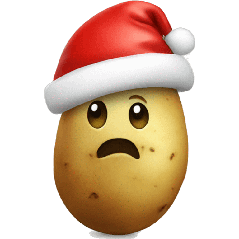 Potato with Santa hat emoji