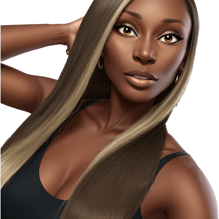 realistic portrait of dark-skinned girl emoji