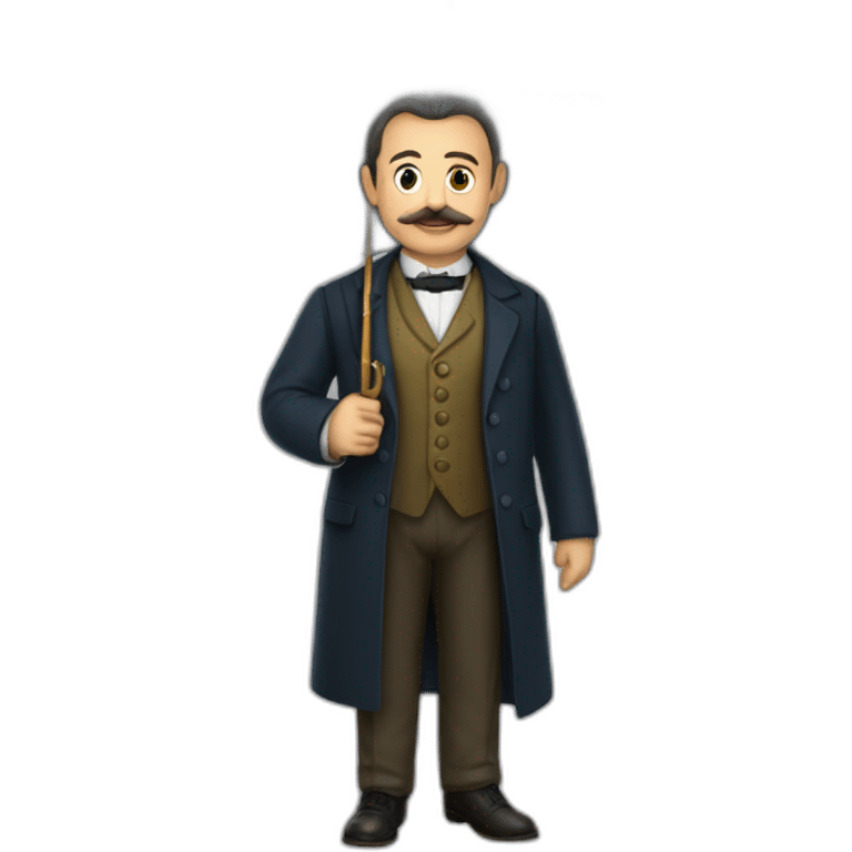 teacher from the 19th century Russian empire with an umbrella and in a suit emoji