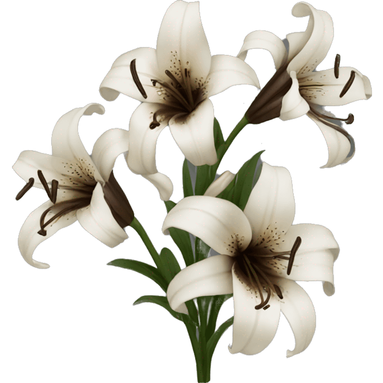 dark brown lilies emoji