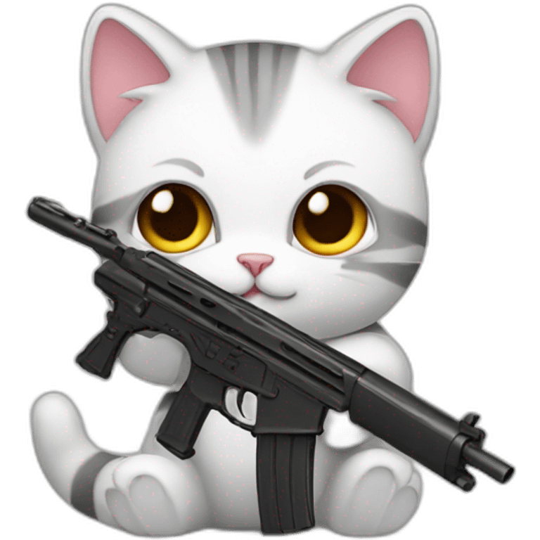 cute cat with a gun emoji