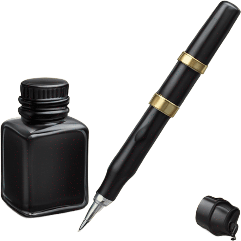 calligraphy pen with ink bottle emoji