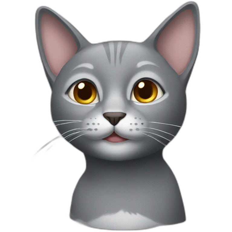 Grey cat with clipped ears emoji