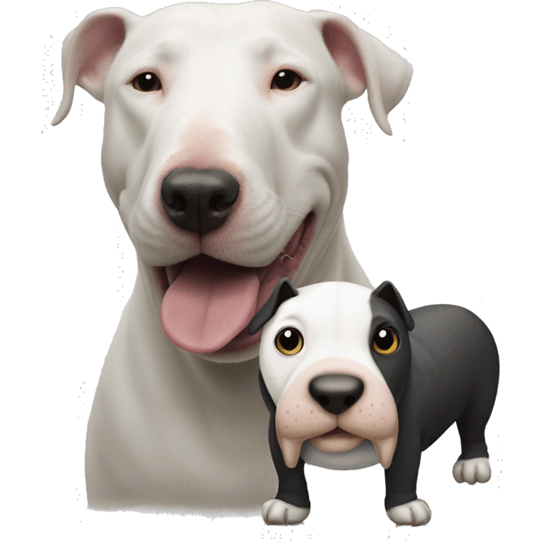 Black and white bull terrier and walrus emoji