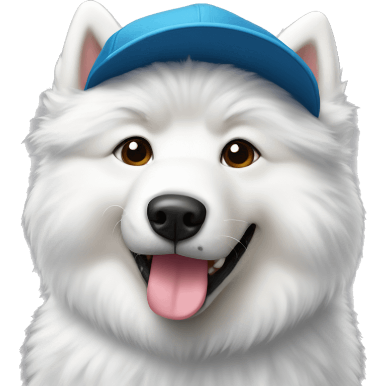 samoyed with rad cap emoji