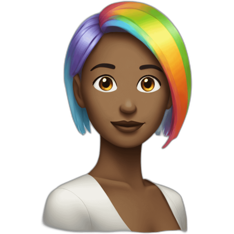 Posh-Girl-with-raibow-hair emoji