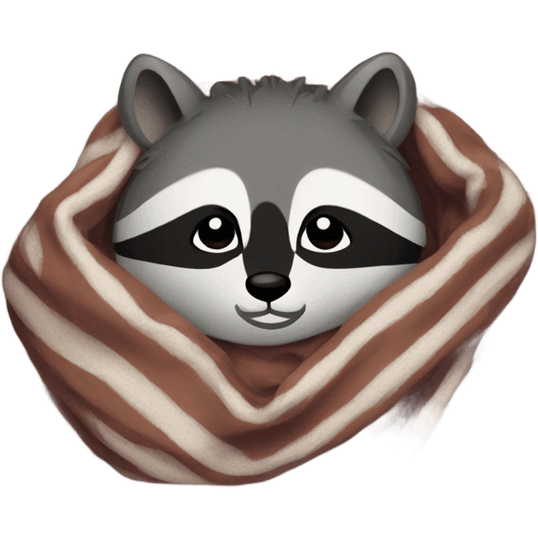 raccoon under a blanket emoji