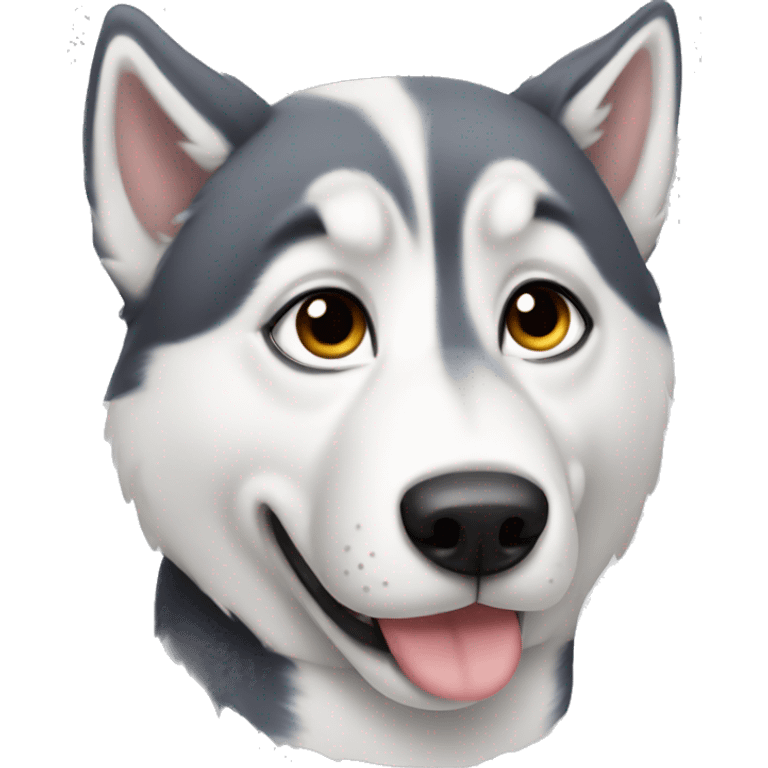 a cute husky with a dot in his nose emoji