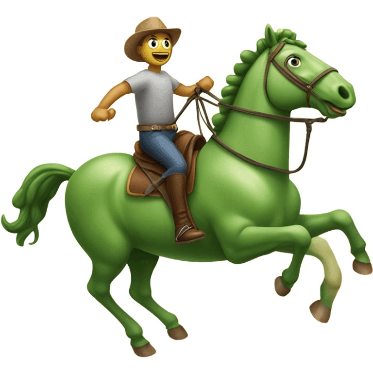 Cucumber riding horse emoji