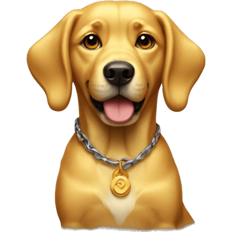 a golden dog emoji