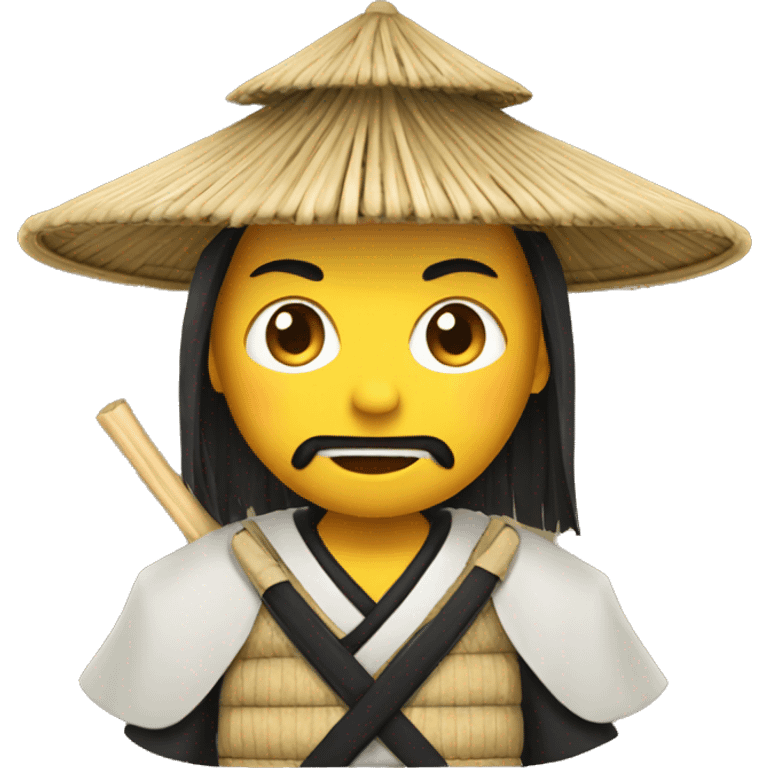 Samurai with straw hat emoji