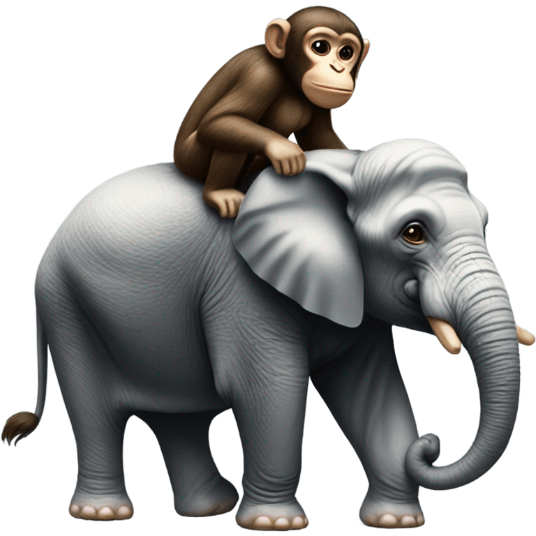 Monkey riding on an elephant  emoji