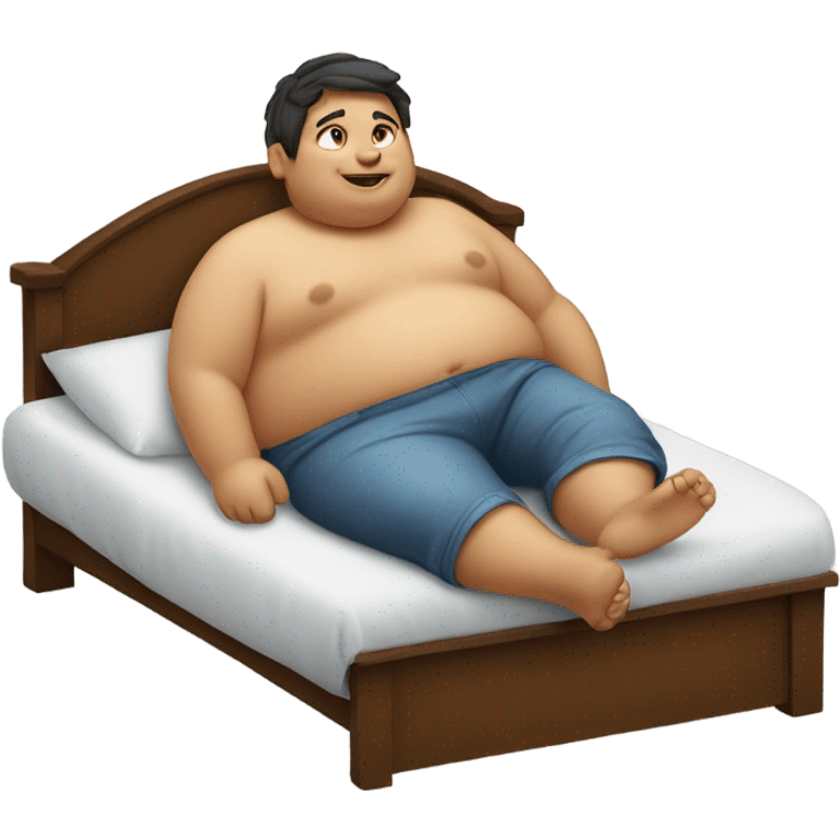 Fat boy on bed emoji