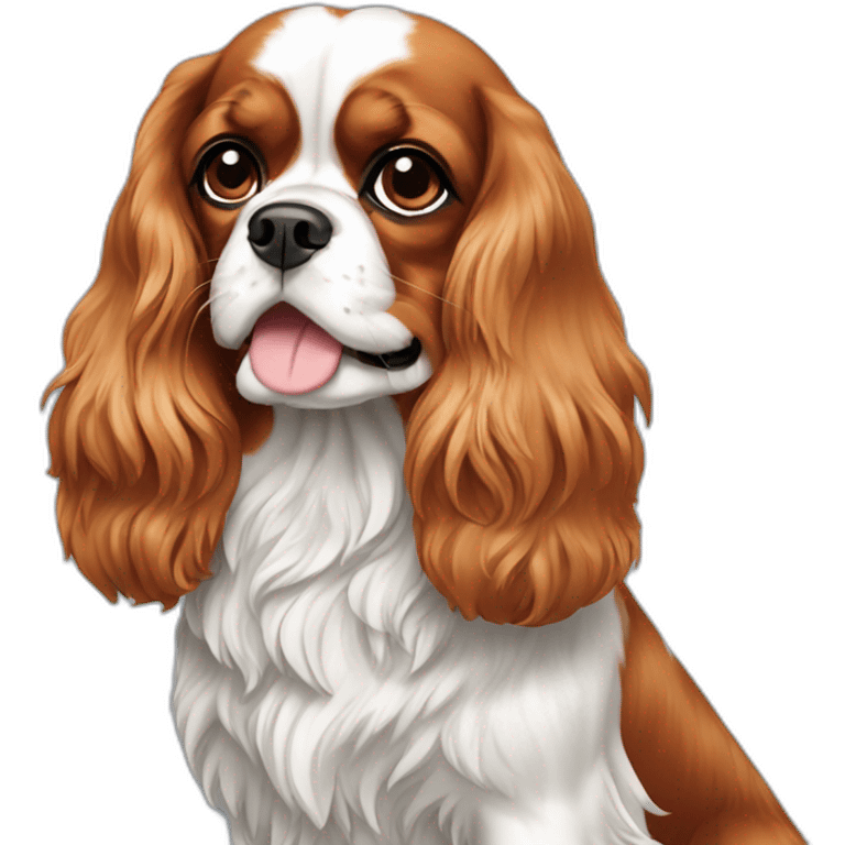 dog Cavalier King Charles Spaniel full height emoji