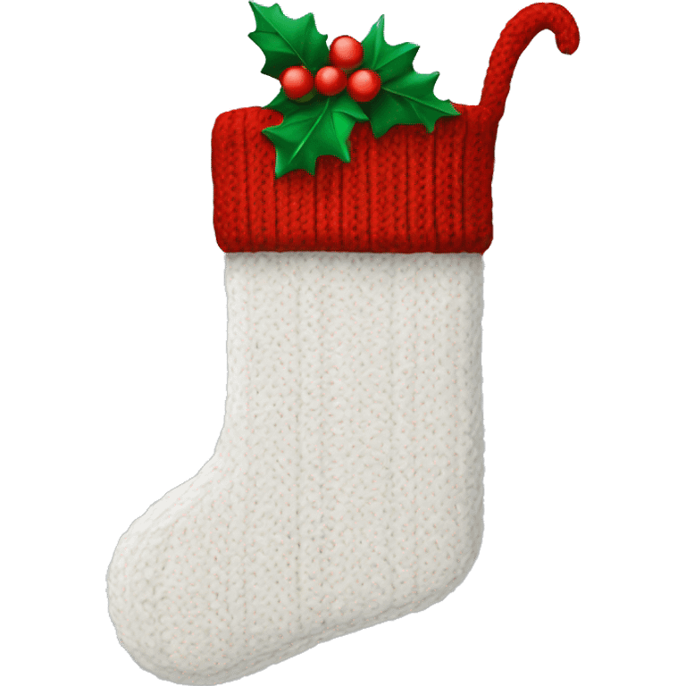 white knit christmas stocking emoji