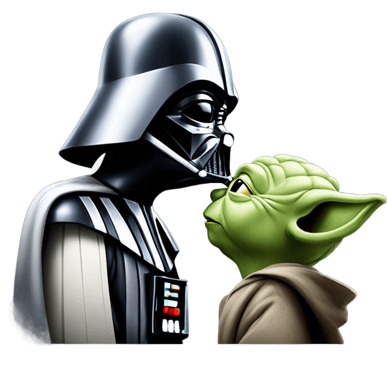 Darth Vader kissing Yoda ￼ emoji