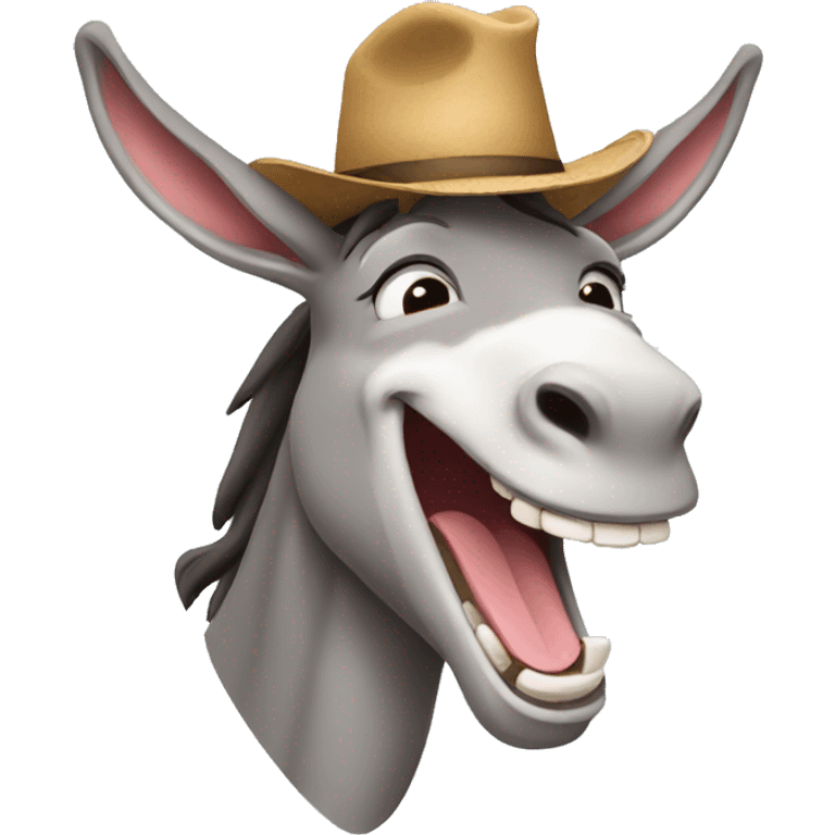 laughing donkey wearing hat emoji