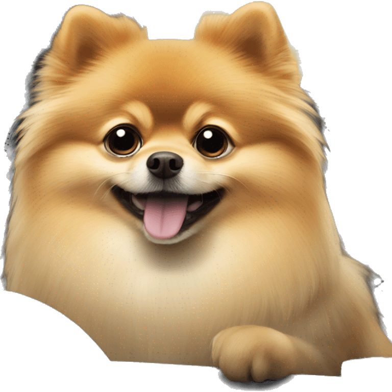 pomeranian driving a car emoji