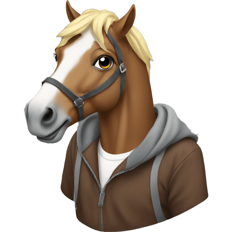 Horse wearing a hoodie emoji