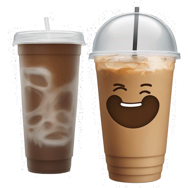 iced coffee in a plastic clear to-go cup emoji