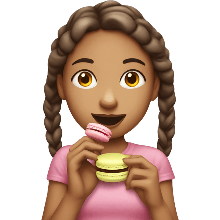 girl eating macaron emoji