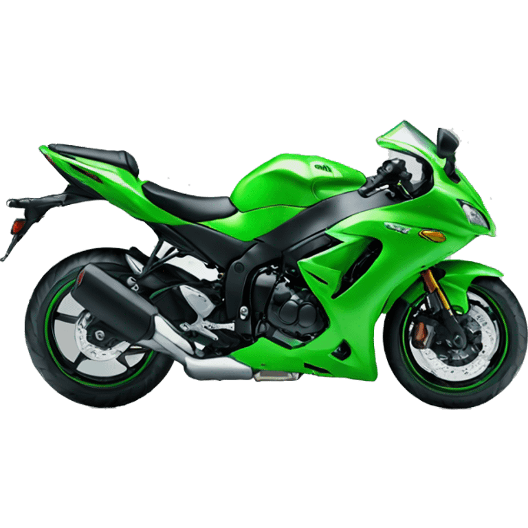 green kawasaki motorbike emoji