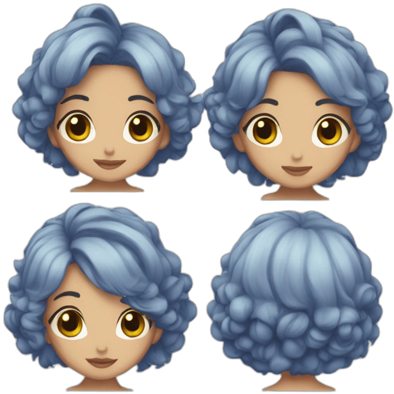 Elysia Cintia blue haired girl emoji