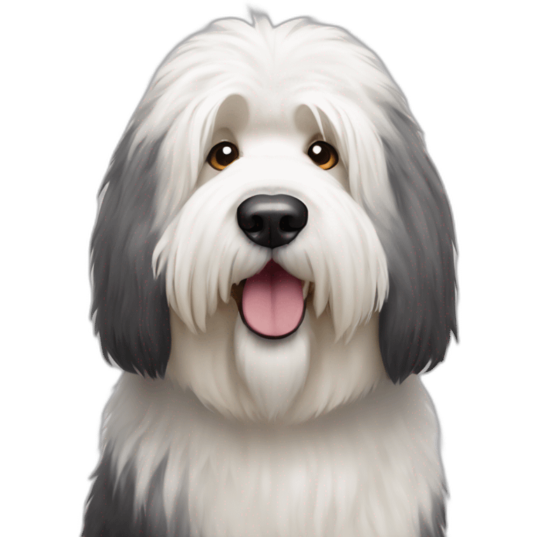 Dog old english sheepdog full-height emoji