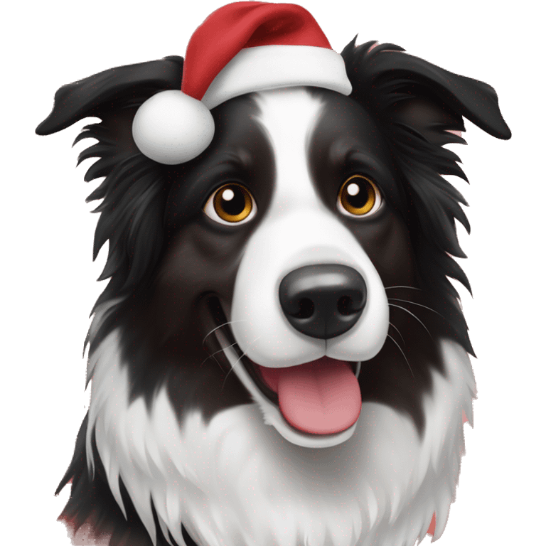 Border collie holding a Christmas sign West Coast border collies emoji