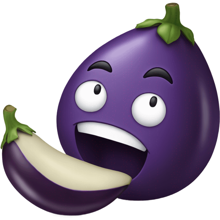 emoji eating eggplant emoji