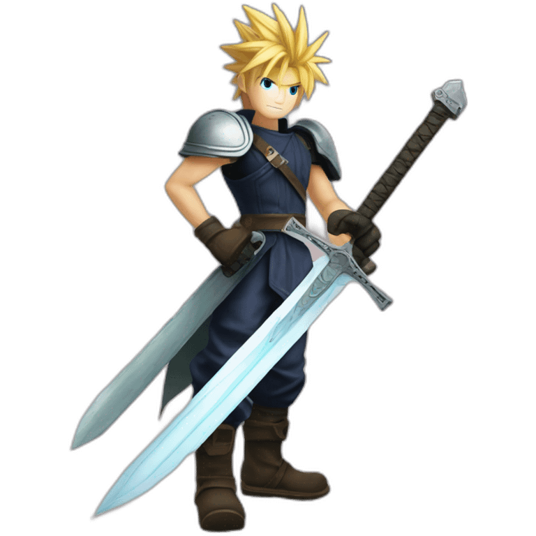 cloud strife with buster sword emoji