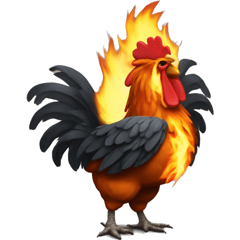 fire beathing chicken emoji