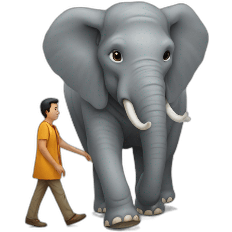 Elephant being walked emoji