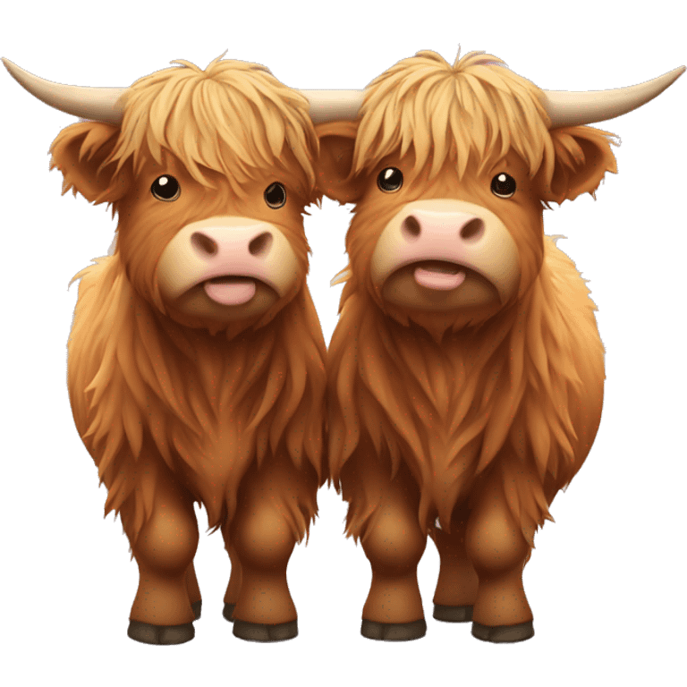 highland cows hugging emoji