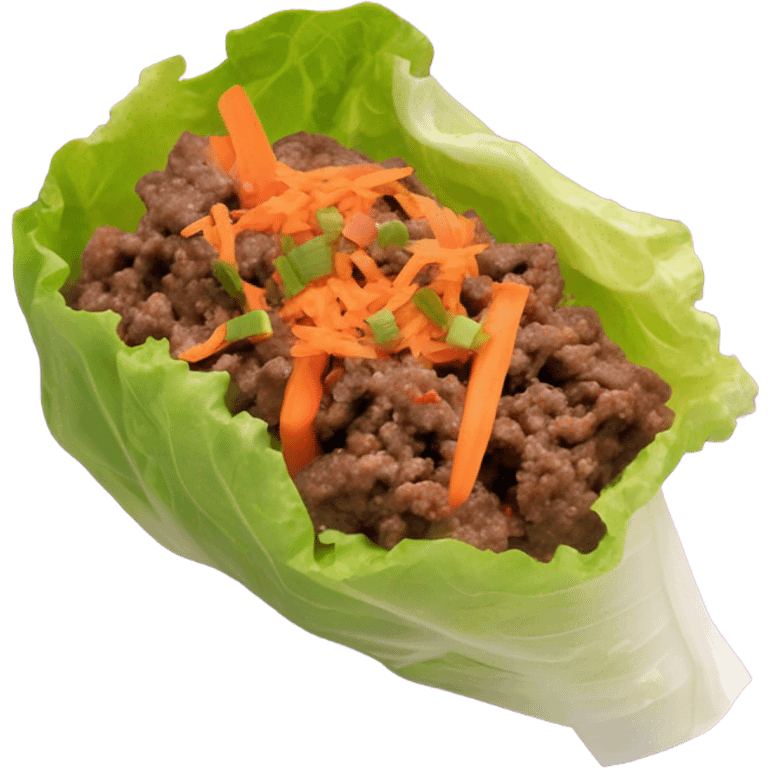 2 Beef lettuce wraps with shredded carrot emoji