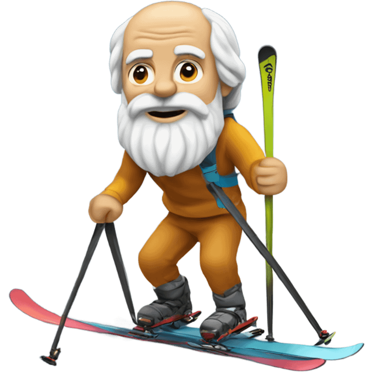 Socrates on mountain skis emoji