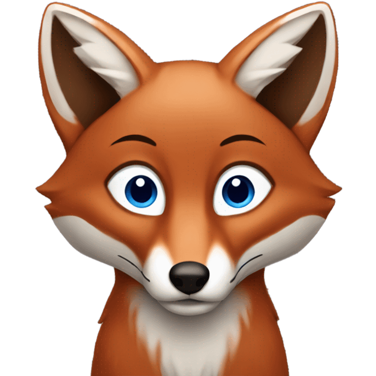 brownish red fox with a blue tuni emoji