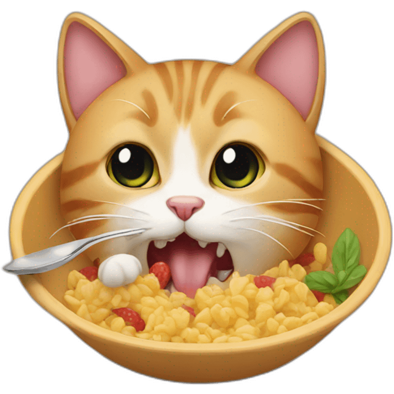 cat eatng emoji