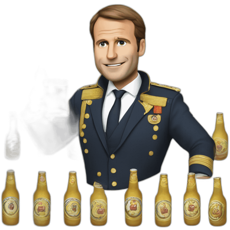 Macron qui boit un bière emoji