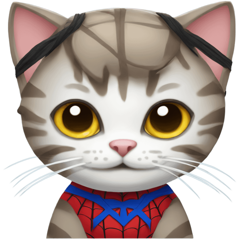 cat cosplaying spider man emoji