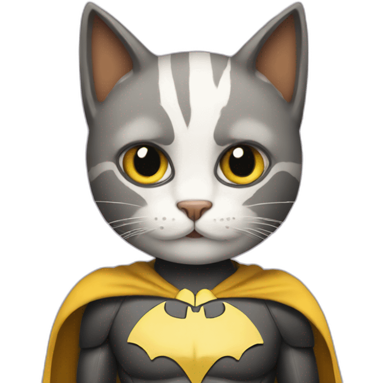 Cat wearing batman costume emoji