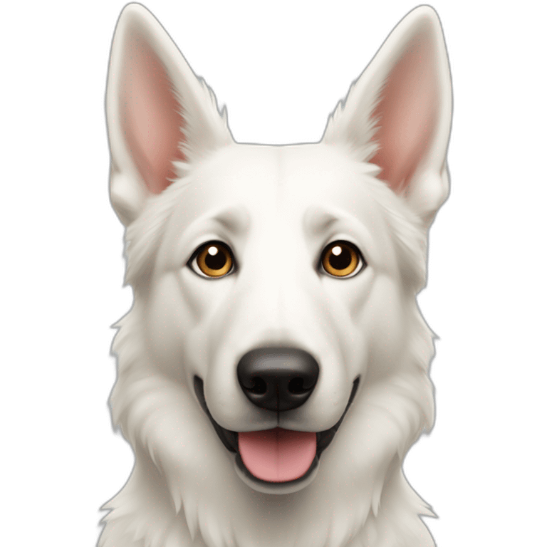 white shepherd dog with straight ears emoji