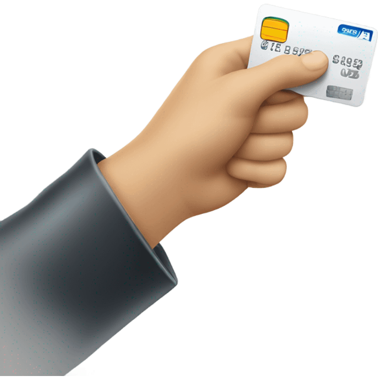 white hand with credit card emoji