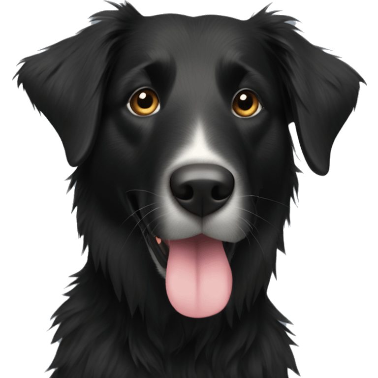 Black scruffy Labrador collie mix emoji