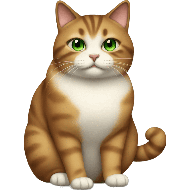 Fat Cat with green eyes brown and beige fur  emoji