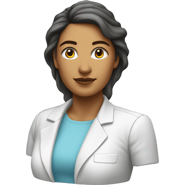 
the bust of a woman from Amazonas, Brazil, with a light blue t-shirt and a white casual blazer emoji