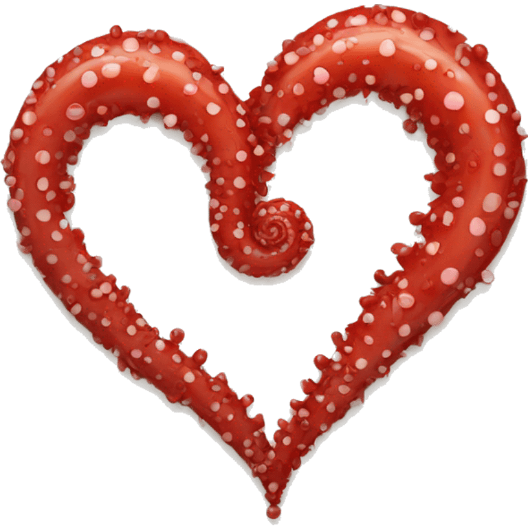 Love heart spirale made up of red spots  emoji